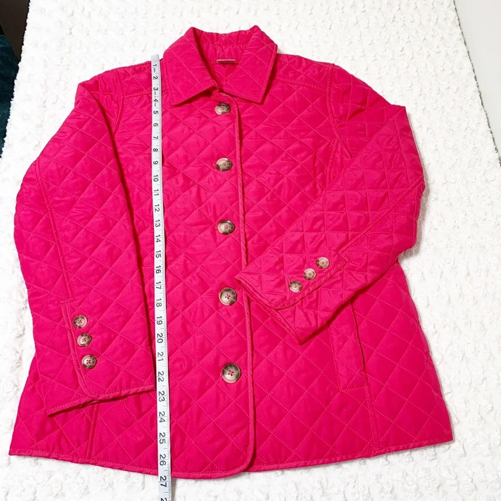 Chico's Hot Pink Quilted Barn Jacket Sz M 8/10